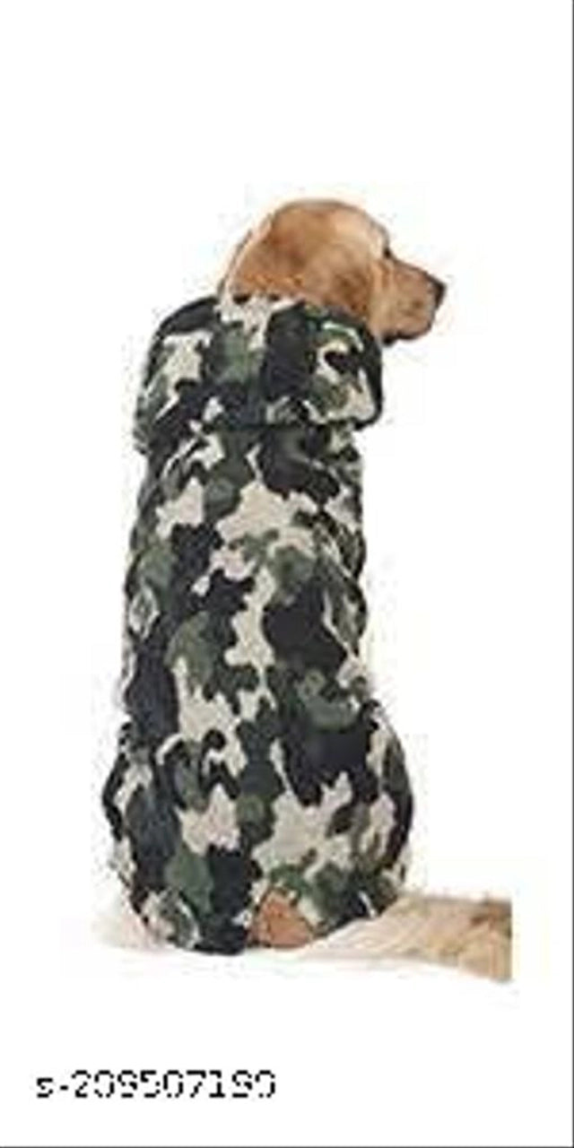 Fabric Winter Army Print Coat for Dog (Multicolor, 16 inches)